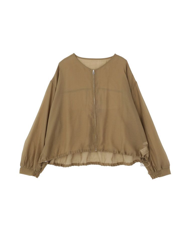 AMERICAN HOLIC「【WEB限定】ノーカラーシアーZIPブルゾン」|ブルゾン・スタジャン|