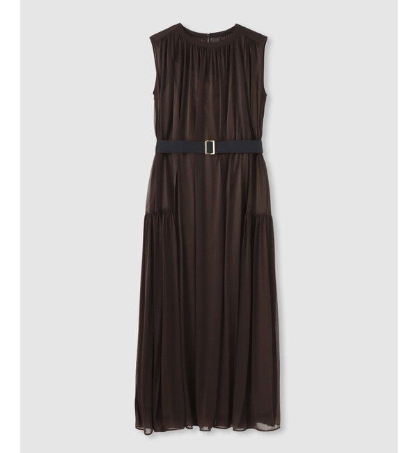 allureville「エスパンディワイドベルトワンピース」|ワンピース|ブラウン