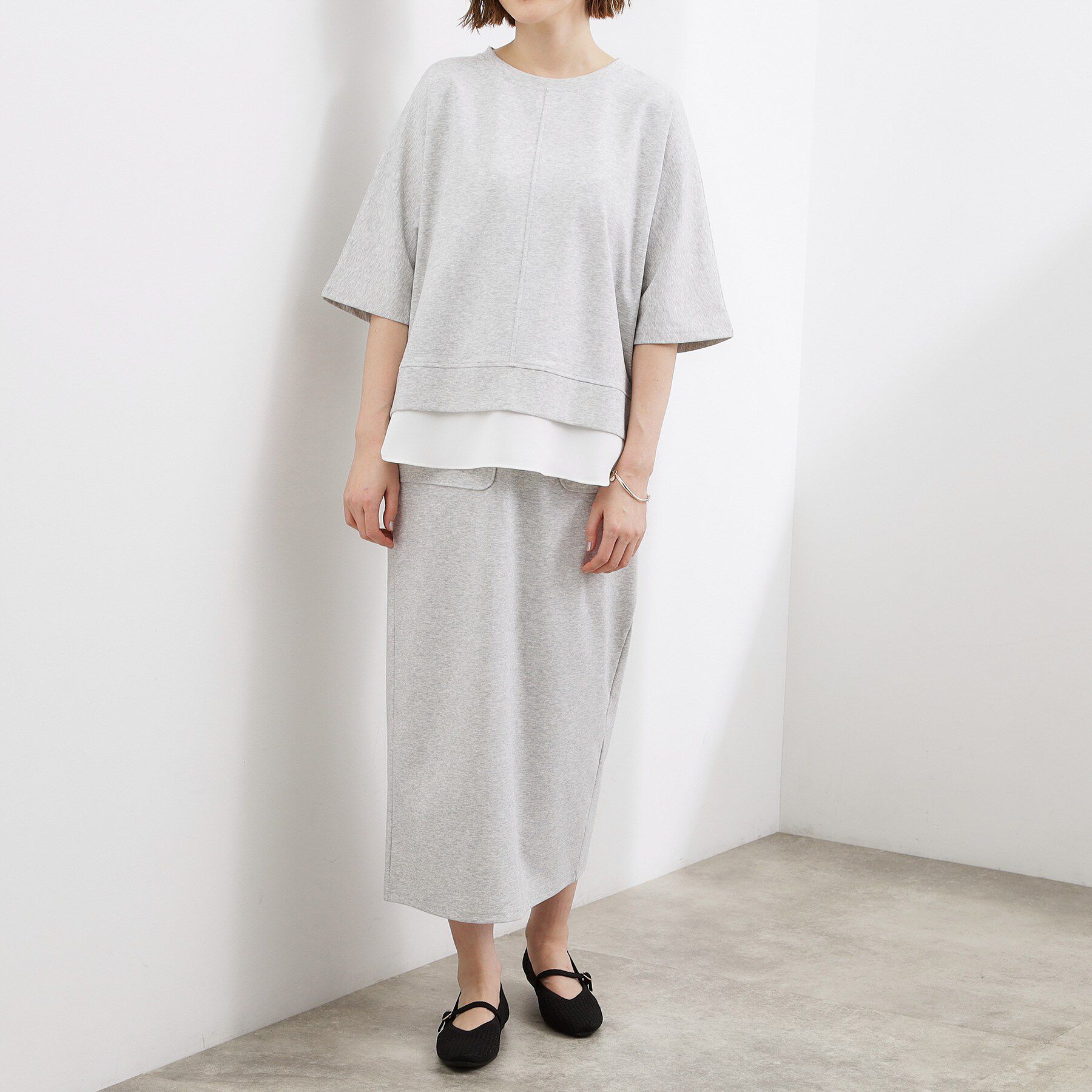 grove「【時短コーデ】シルキーポンチレイヤード風セットアップ」|スーツ|