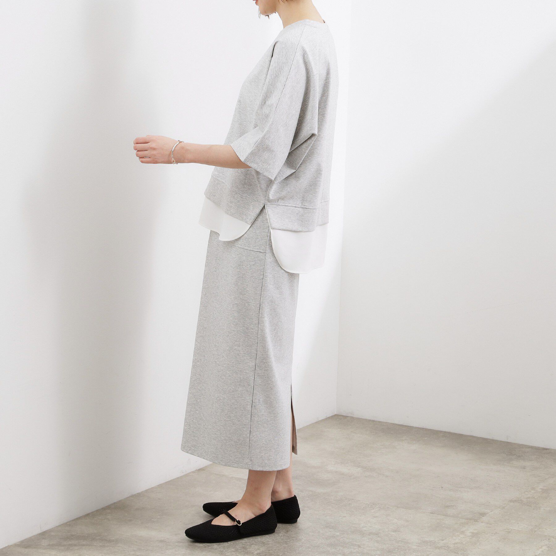 grove「【時短コーデ】シルキーポンチレイヤード風セットアップ」|スーツ|