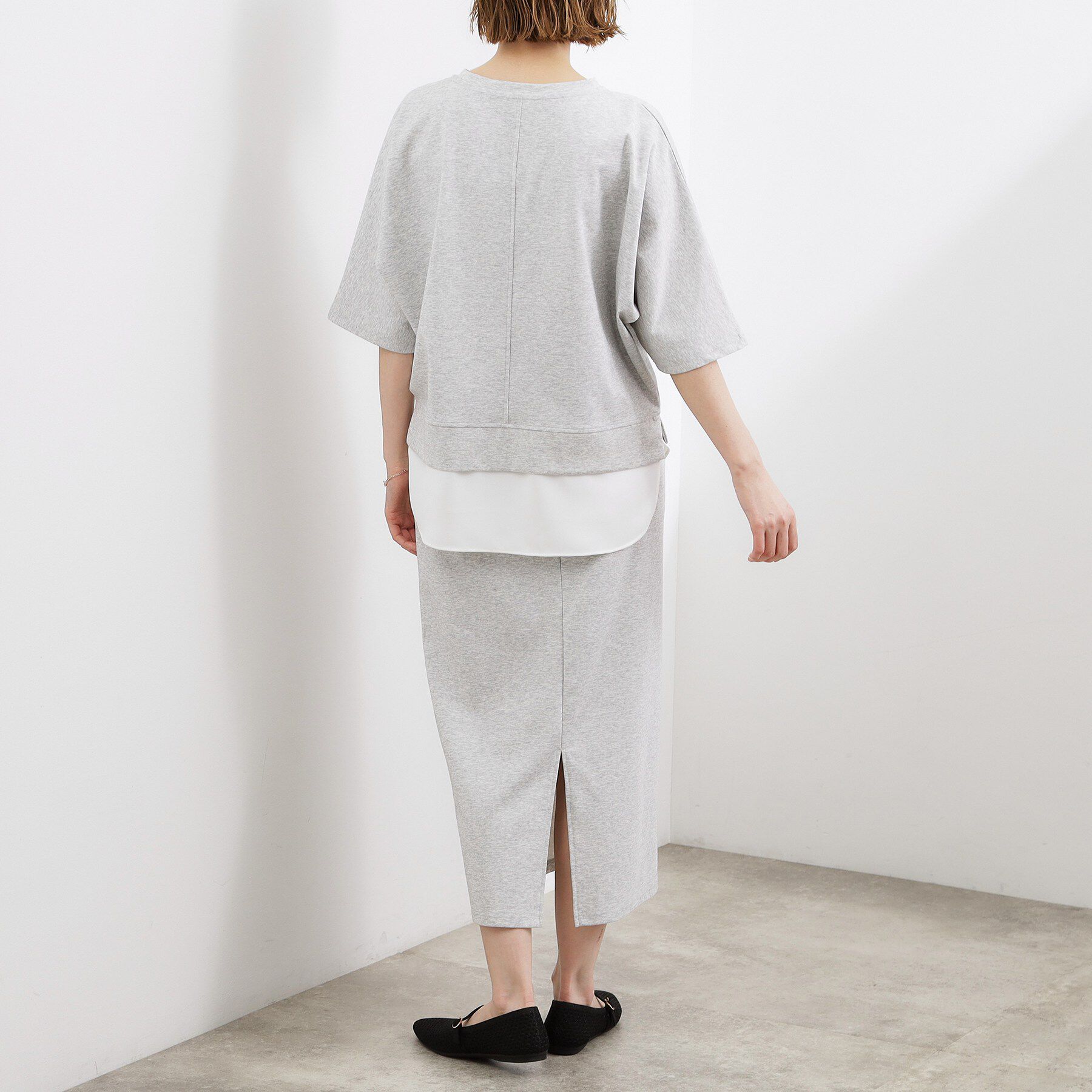 grove「【時短コーデ】シルキーポンチレイヤード風セットアップ」|スーツ|