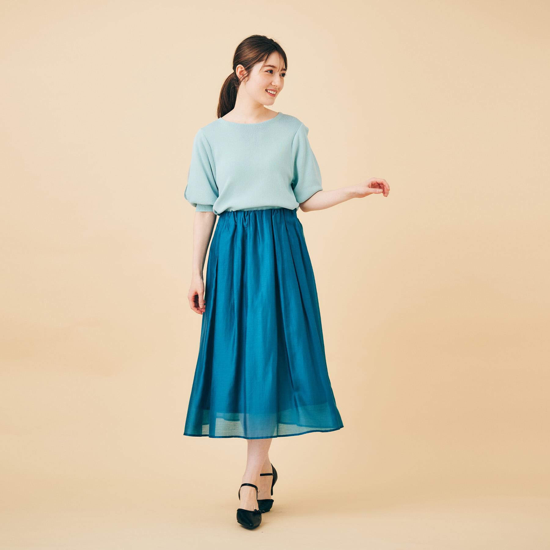 index「シアーギャザーフレアスカート【洗濯機洗い可】」|スカート|