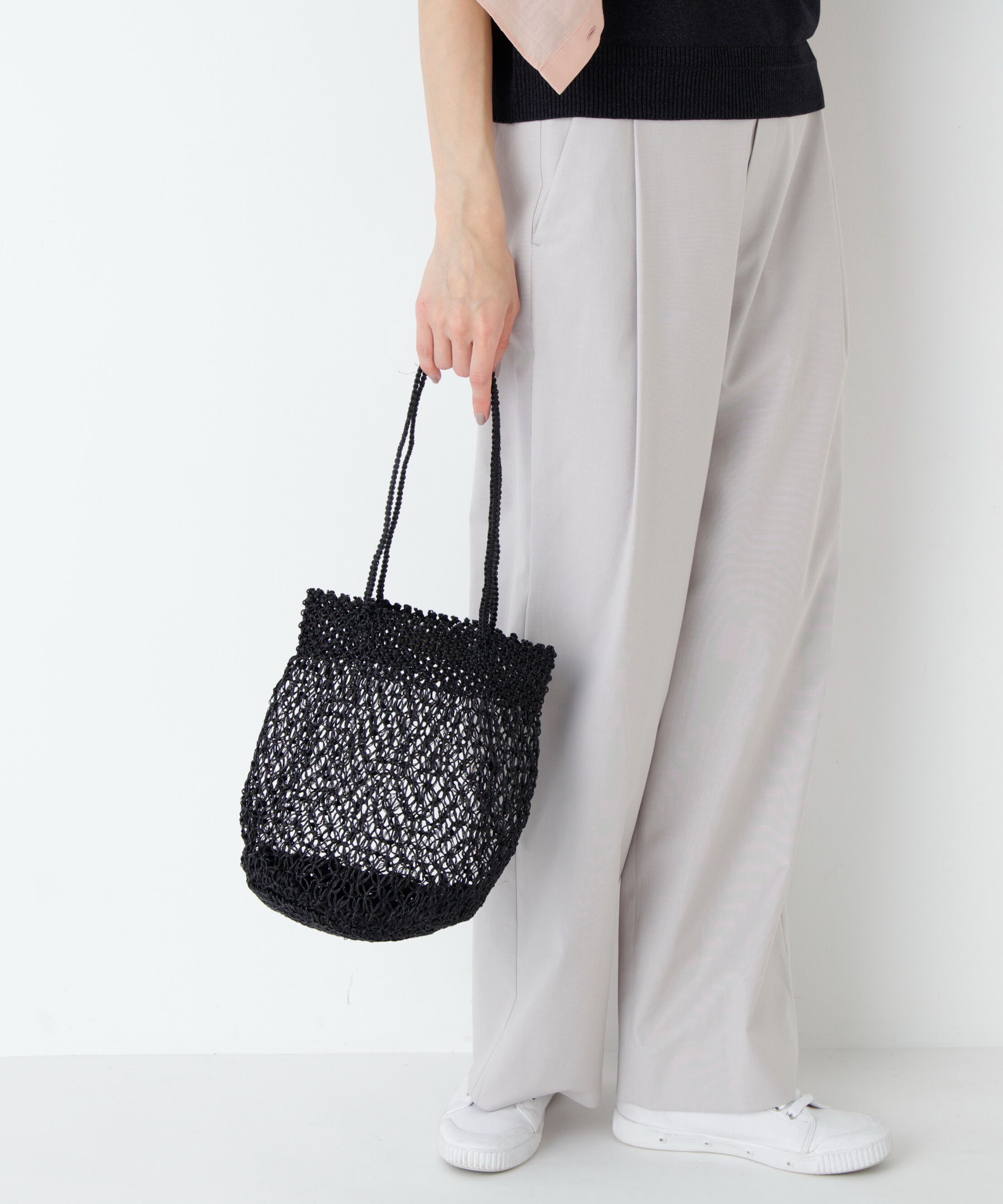  「ＴＥＨ　ＢＡＧＭＡＴＩ　メタリックマクラメバッグ」|その他|ブラック