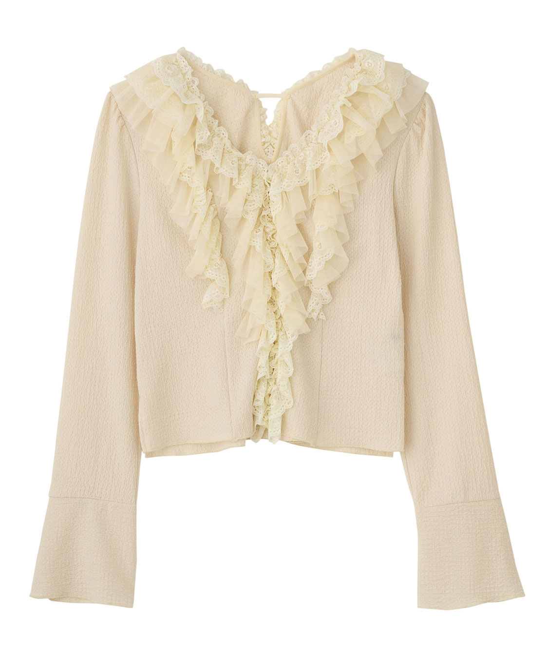 COCO DEAL「レースフリルカットジャカードトップス」|Tシャツ・カットソー|