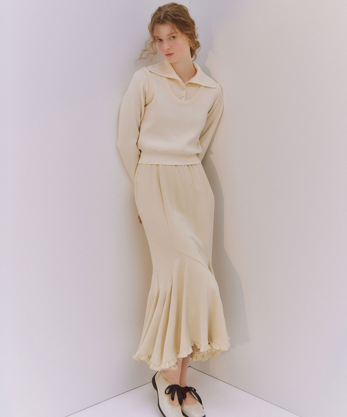 COCO DEAL「ヘムフリルマーメイドスカート」|スカート|イエローベージュ