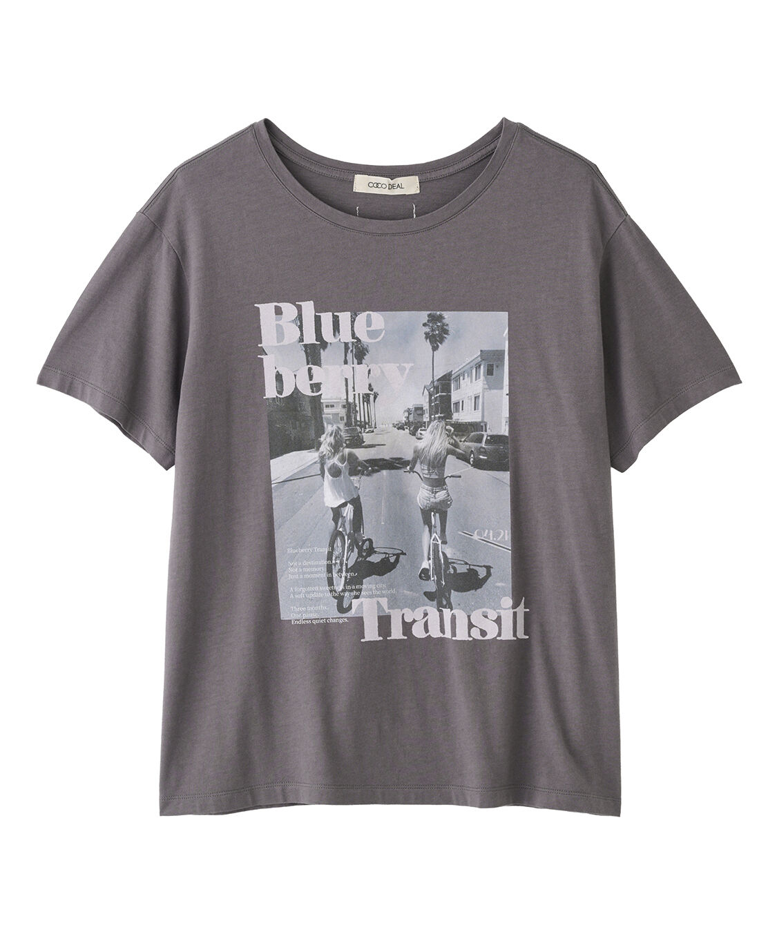 COCO DEAL「フライヤーグラフィックTシャツ」|Tシャツ・カットソー|チャコール