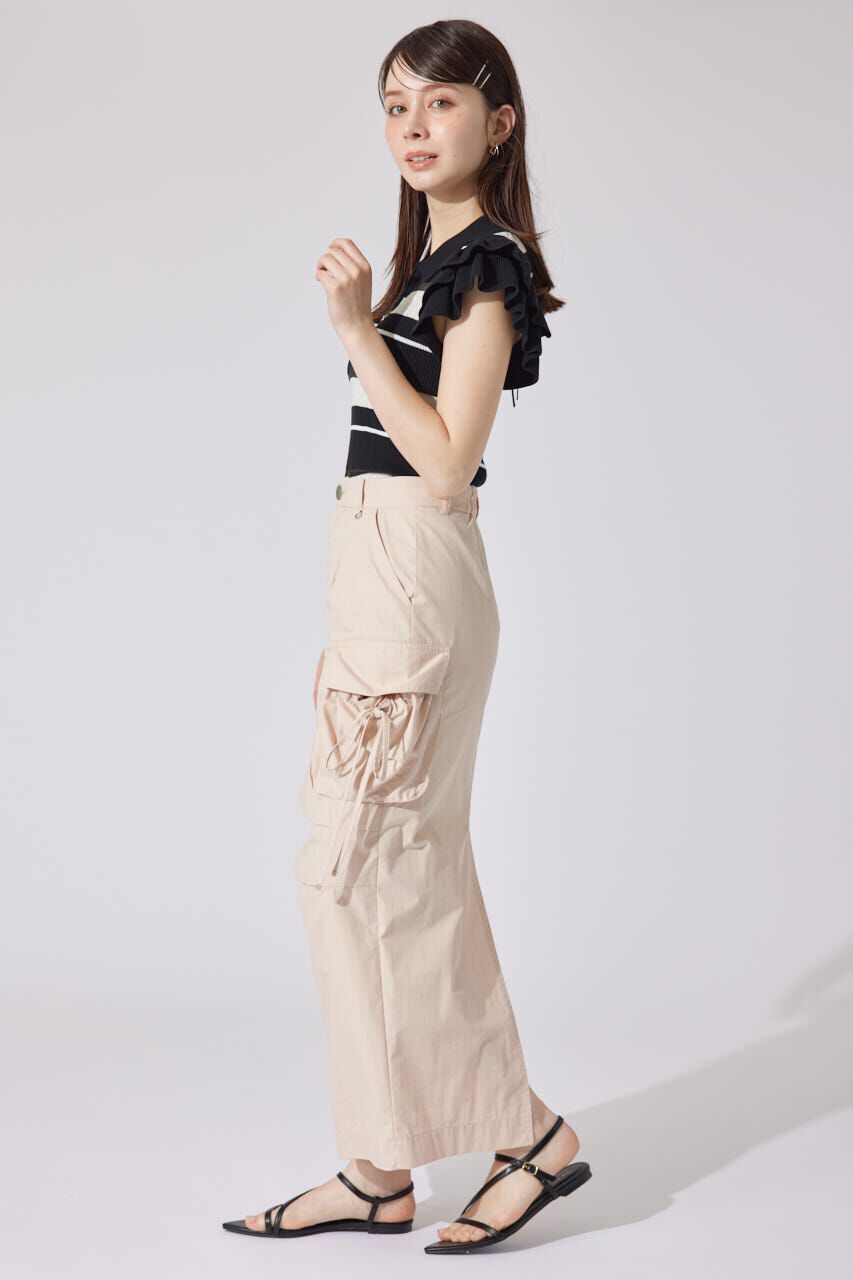 rienda「ハーフジップフリルショルダーニットトップス」|ニット・セーター|