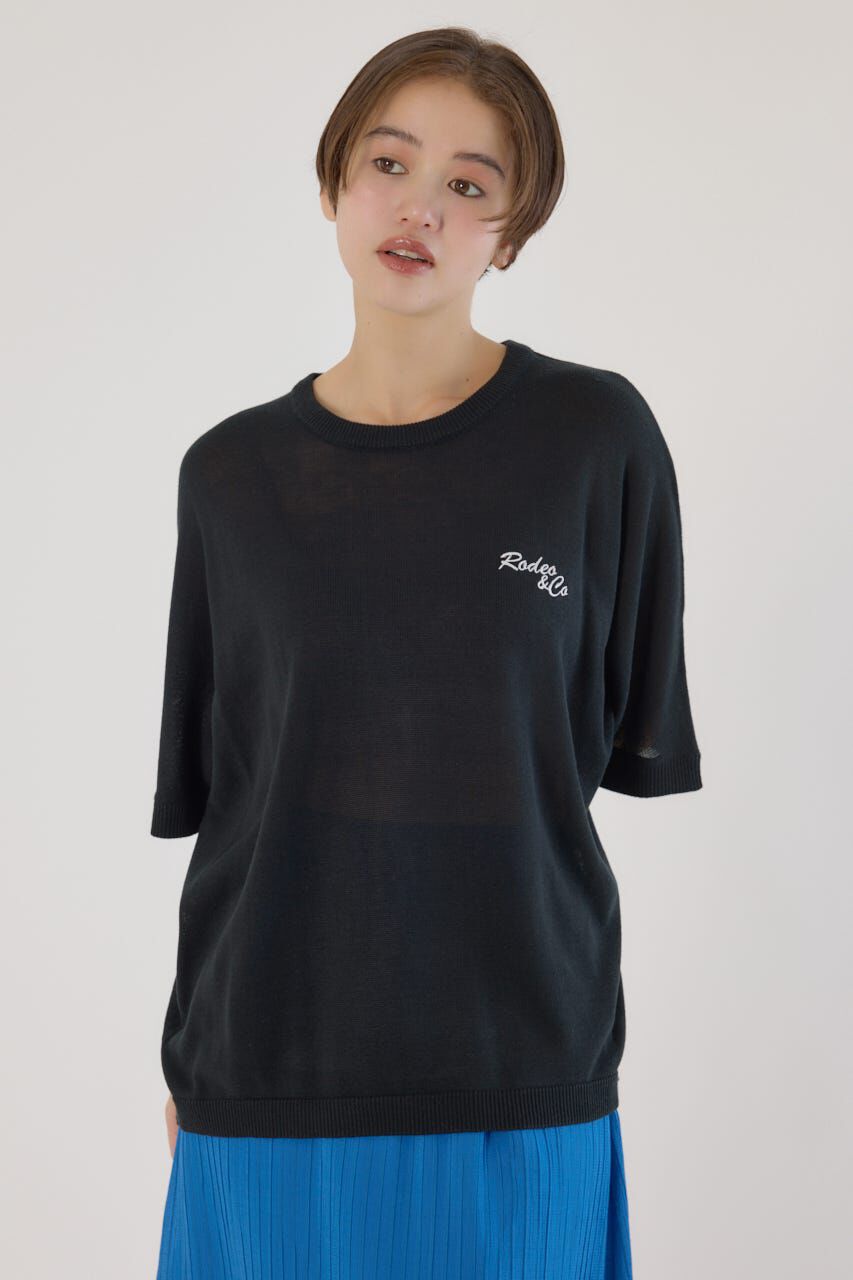 RODEO CROWNS「ルーズドルマンニットトップス」|ニット・セーター|BLK