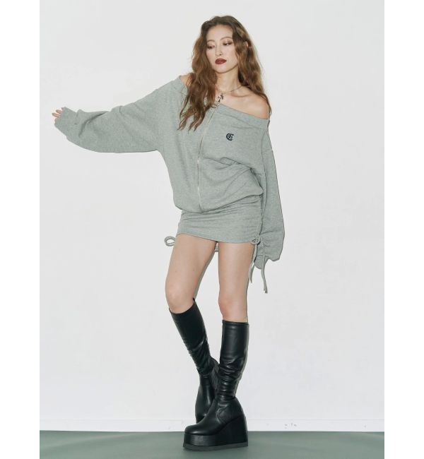 EVRIS「ジップアップオフショルトップス【セットアップ着用可能】」|パーカー|