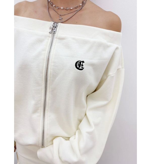 EVRIS「ジップアップオフショルトップス【セットアップ着用可能】」|パーカー|