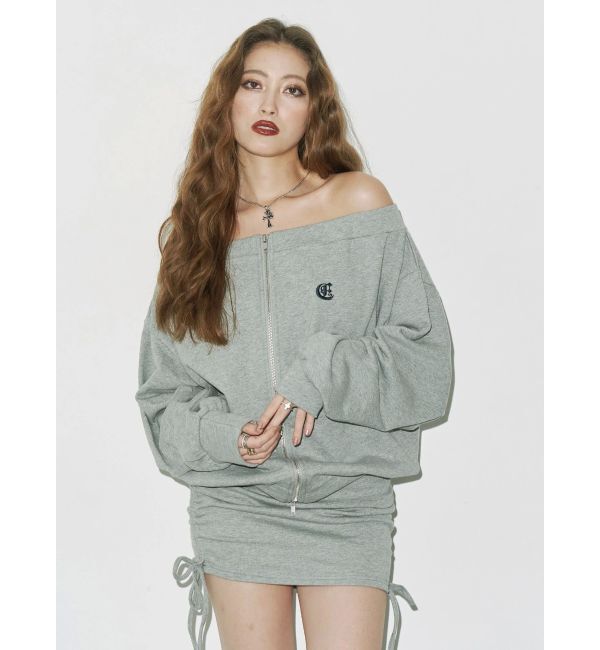 EVRIS「ジップアップオフショルトップス【セットアップ着用可能】」|パーカー|