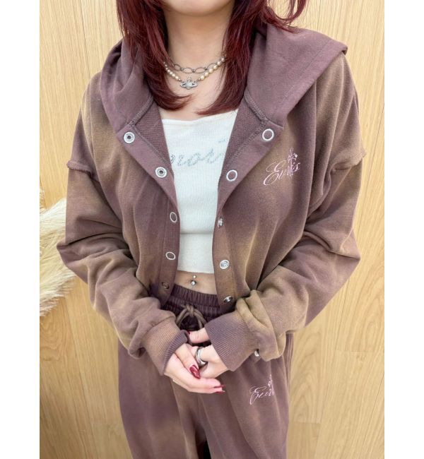 EVRIS「パウダーショートスウェットフーディー【セットアップ着用可能】」|パーカー|