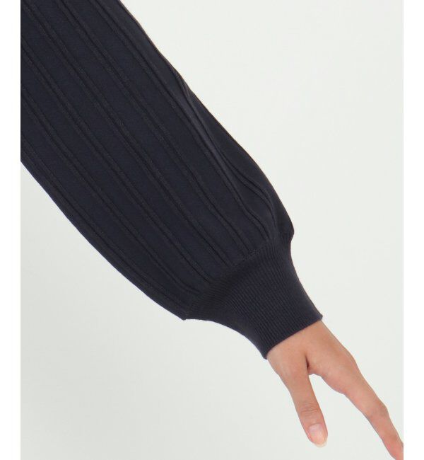 IKKA LOUNGE「ボウタイ袖プリーツニット」|プルオーバー|