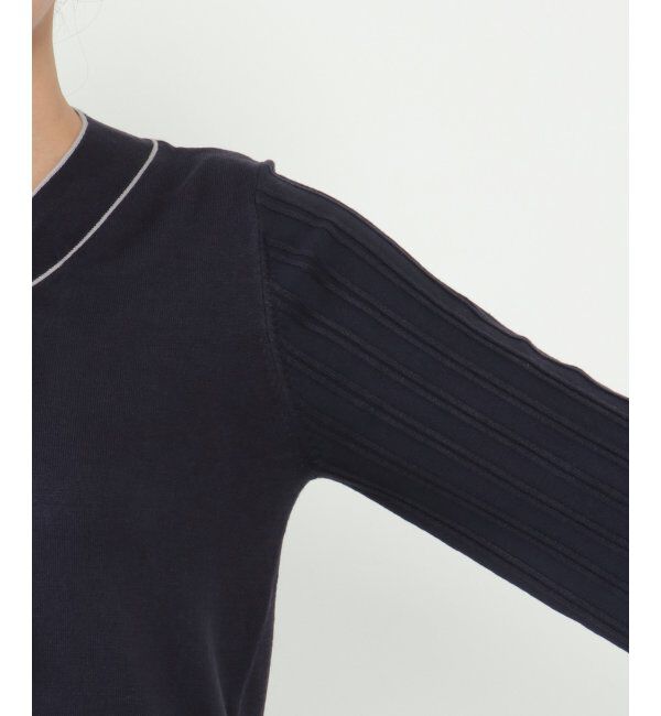 IKKA LOUNGE「ボウタイ袖プリーツニット」|プルオーバー|