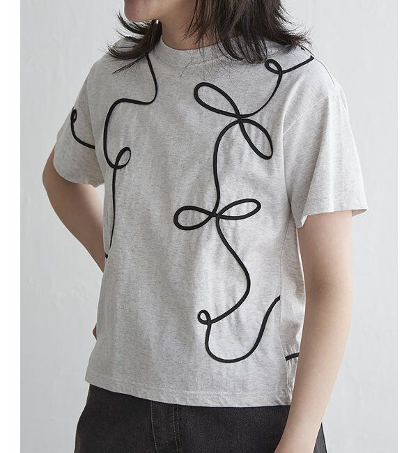 VENCE share style「コード刺繍Tシャツ」|Tシャツ・カットソー|ライトグレー