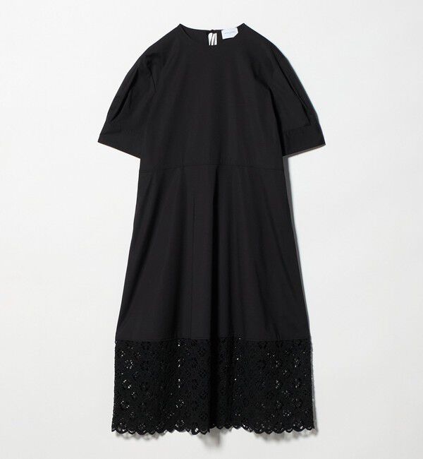 UNITED ARROWS「ラッセルレース コンビ ワンピース ‐ウォッシャブル‐」|ワンピース|BLACK