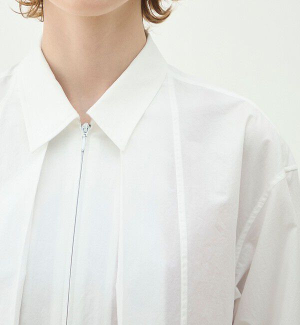 MACPHEE「コットンタイプライター ジップブラウス」|シャツ・ブラウス|
