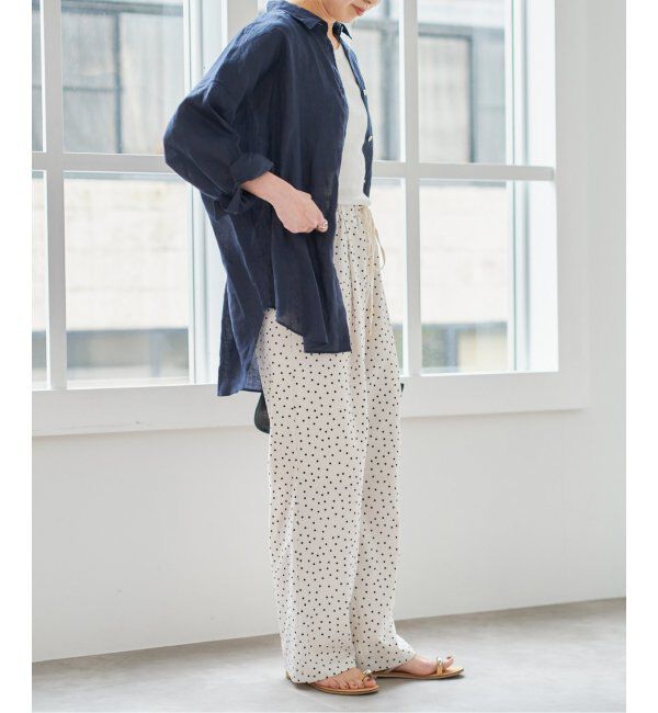 Spick and Span「《WEB限定 / 追加》ドットプリントイージーストレートパンツ」|スラックス|