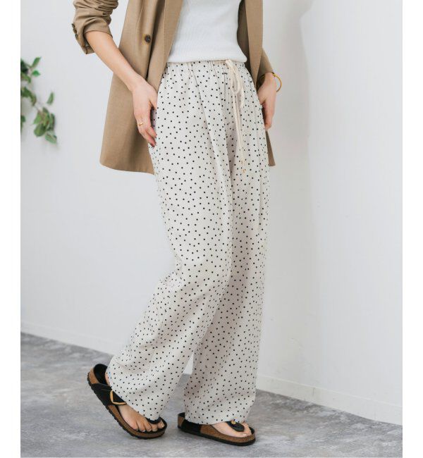 Spick and Span「《WEB限定 / 追加》ドットプリントイージーストレートパンツ」|スラックス|