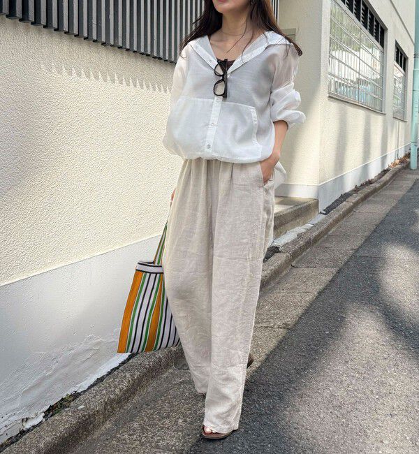 fredy emue「LINEN セミワイドリラクシーパンツ」|チノ|