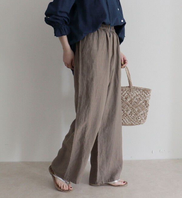 fredy emue「LINEN セミワイドリラクシーパンツ」|チノ|