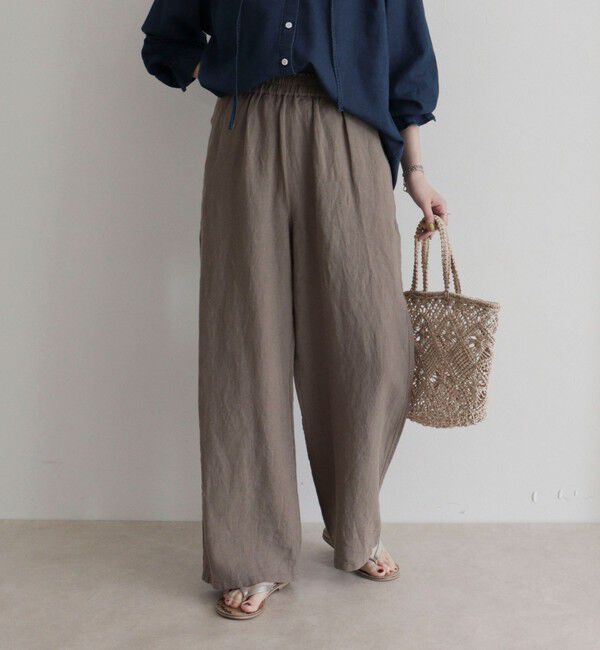 fredy emue「LINEN セミワイドリラクシーパンツ」|チノ|