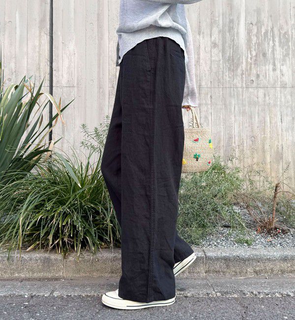 fredy emue「LINEN セミワイドリラクシーパンツ」|チノ|