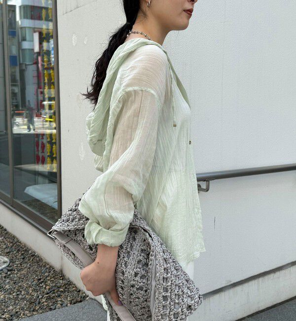 fredy emue「リネン混楊柳フーディシャツ」|シャツ・ブラウス|