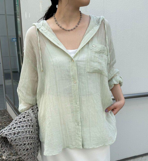 fredy emue「リネン混楊柳フーディシャツ」|シャツ・ブラウス|