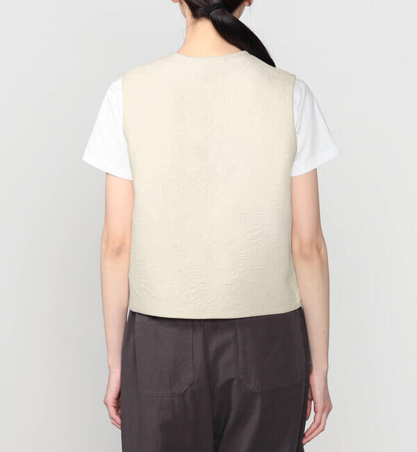 ORCIVAL「ORCIVAL | コットンポリジャカード トリミングベスト WOMEN」|ダウンベスト・ベスト|