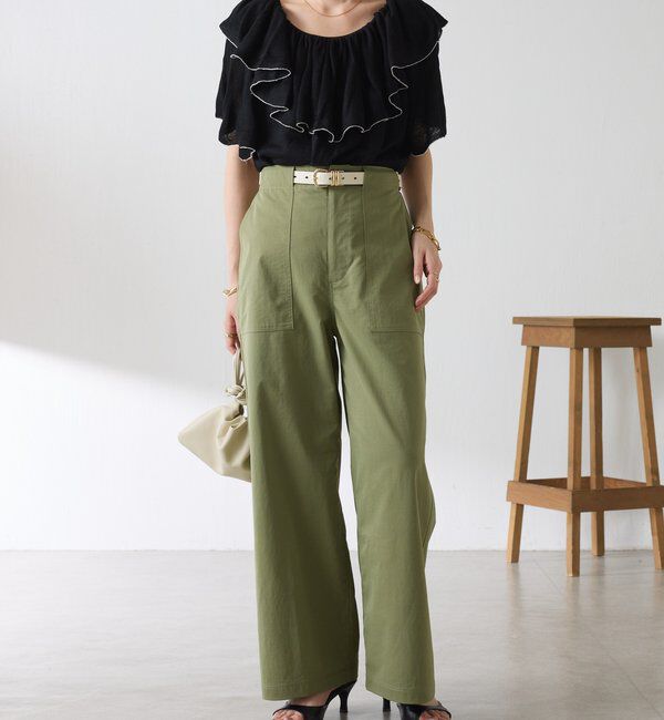  「ラッフルオフショルダーシアーニット」|ニット・セーター|