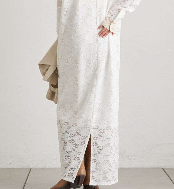  「襟付きレースワンピース」|ワンピース|