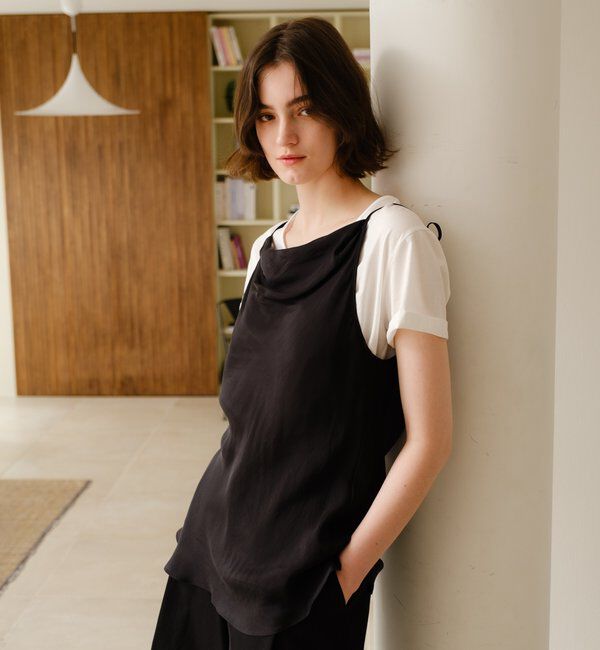  「キュプラドレープキャミ」|シャツ・ブラウス|ブラック