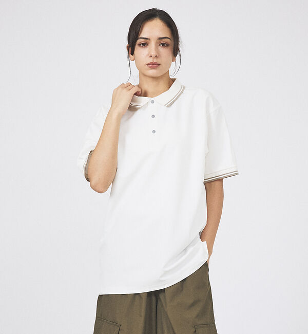 ABAHOUSE「【TAION / タイオン】 NON DOWN BASIC JERSEY FAB」|ポロシャツ|オフホワイト
