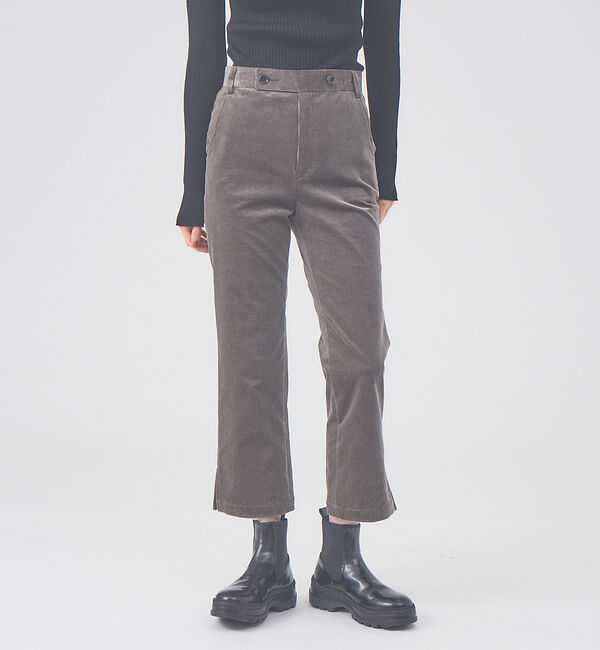 qualite「セミストレートコールパンツ」|その他|チャコールグレー