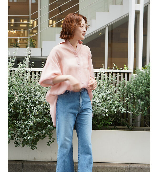 qualite「【大人シアーシャツ】バックスリットシアーシャツ」|シャツ・ブラウス|