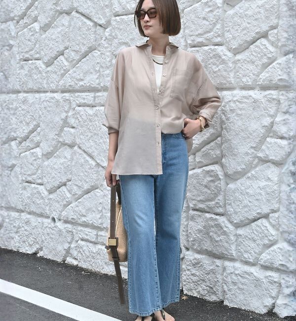 qualite「【大人シアーシャツ】バックスリットシアーシャツ」|シャツ・ブラウス|