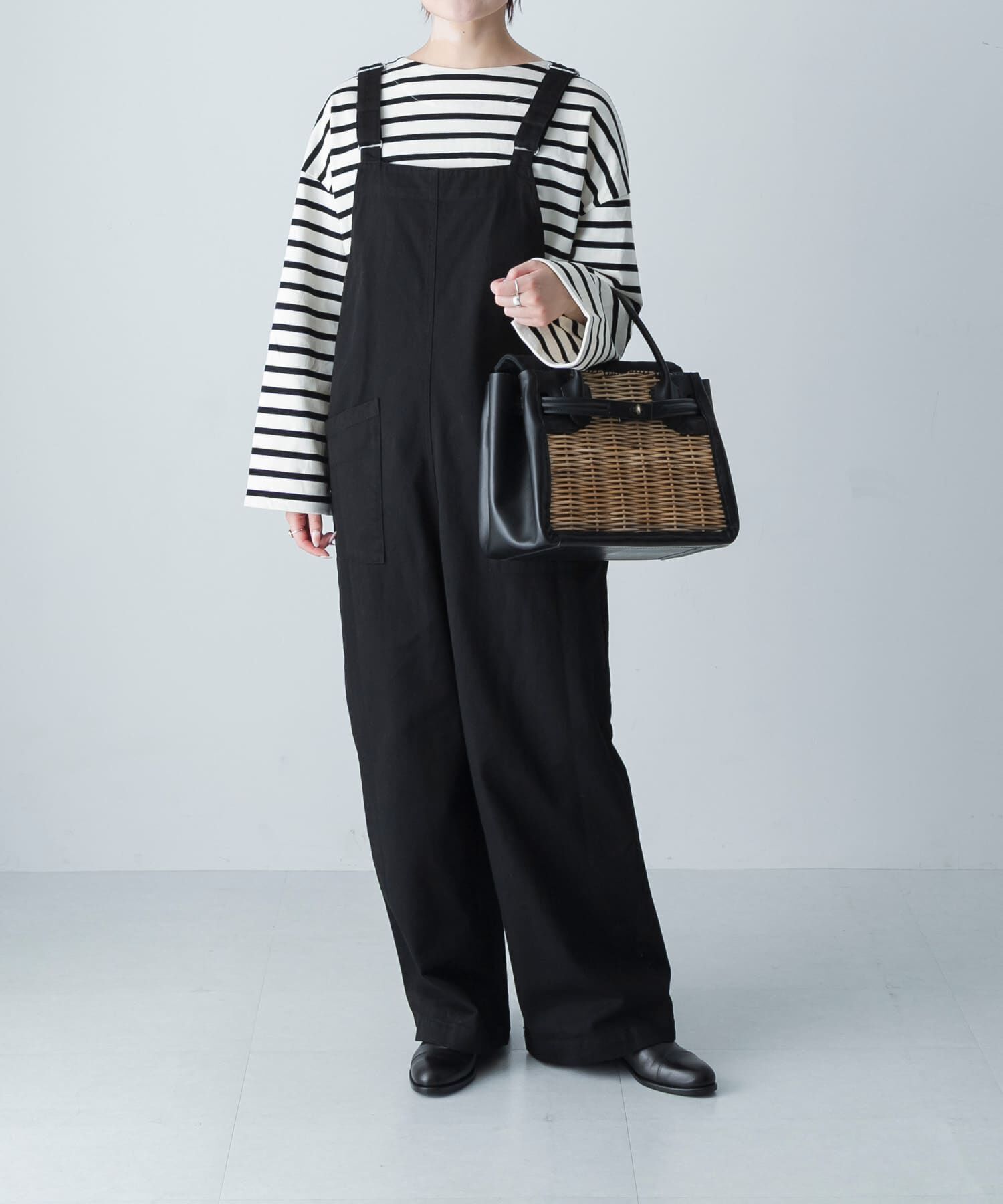 かぐれ「バッククロスサロペット」|スカート|ブラック