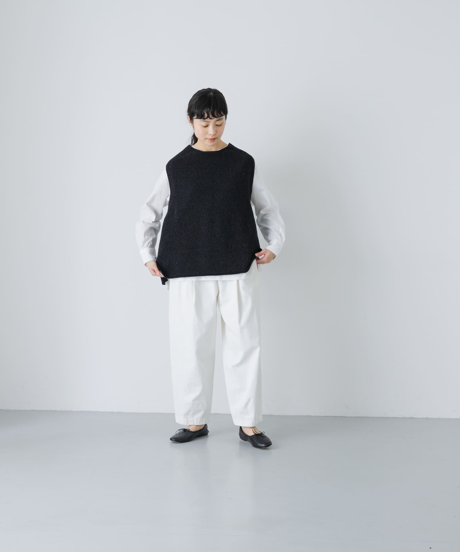 かぐれ「テープヤーンニットベスト」|ベスト・ジレ|