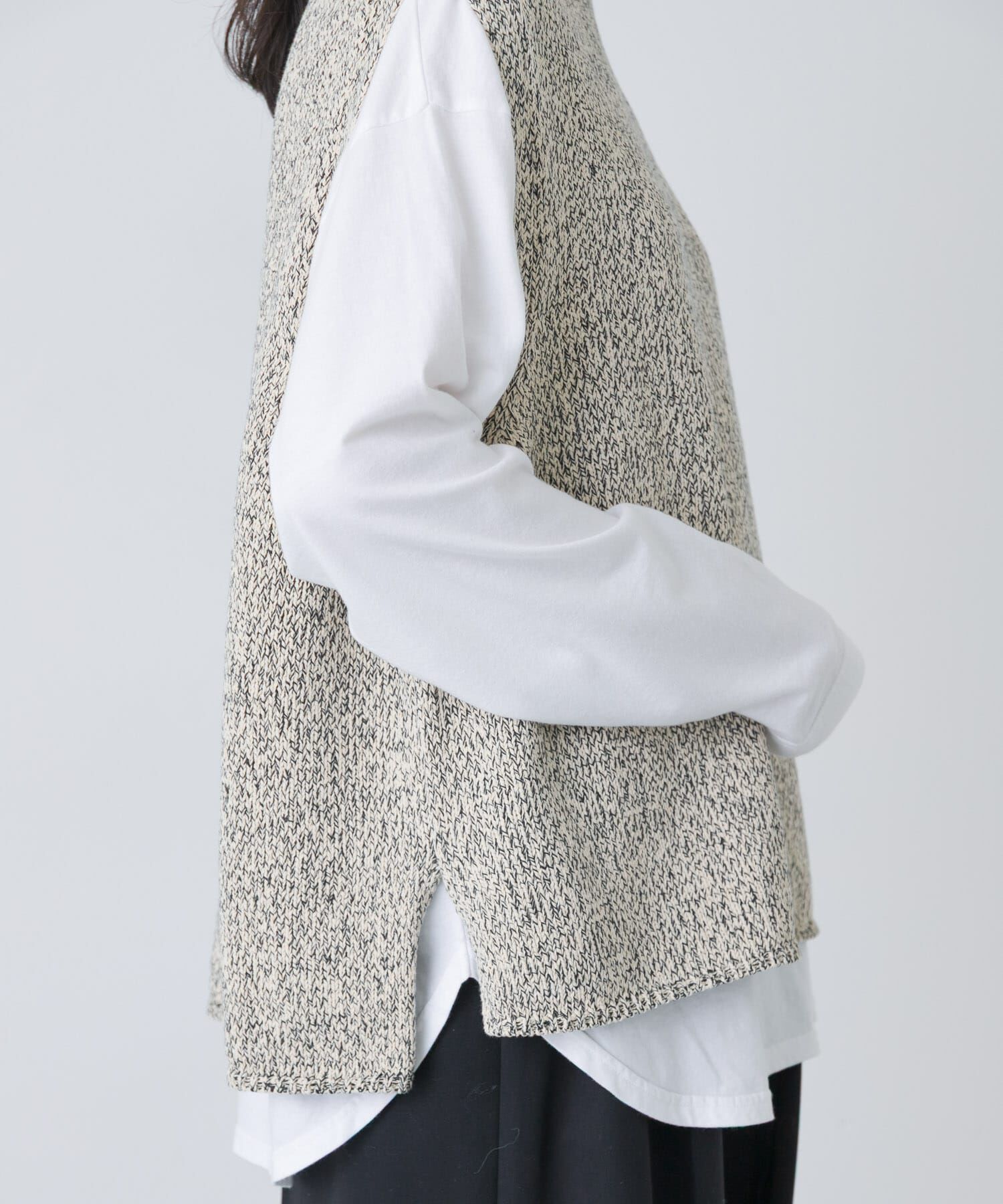 かぐれ「テープヤーンニットベスト」|ベスト・ジレ|