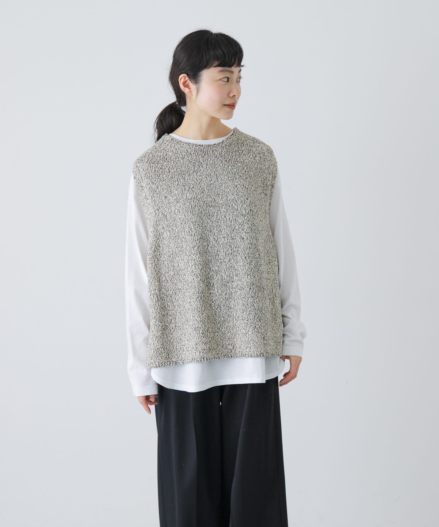 かぐれ「テープヤーンニットベスト」|ベスト・ジレ|