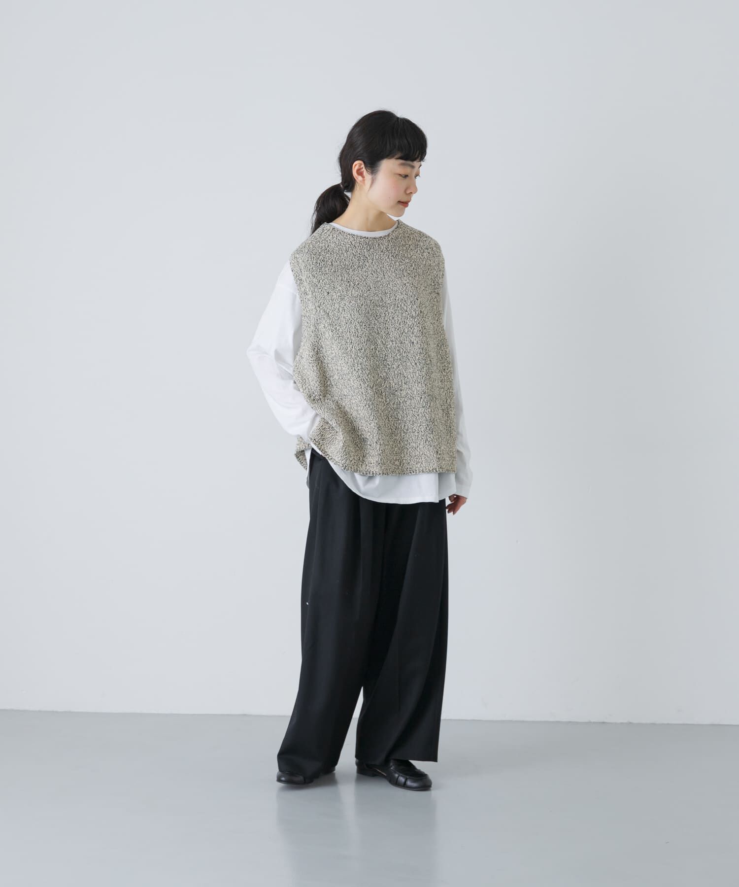 かぐれ「テープヤーンニットベスト」|ベスト・ジレ|