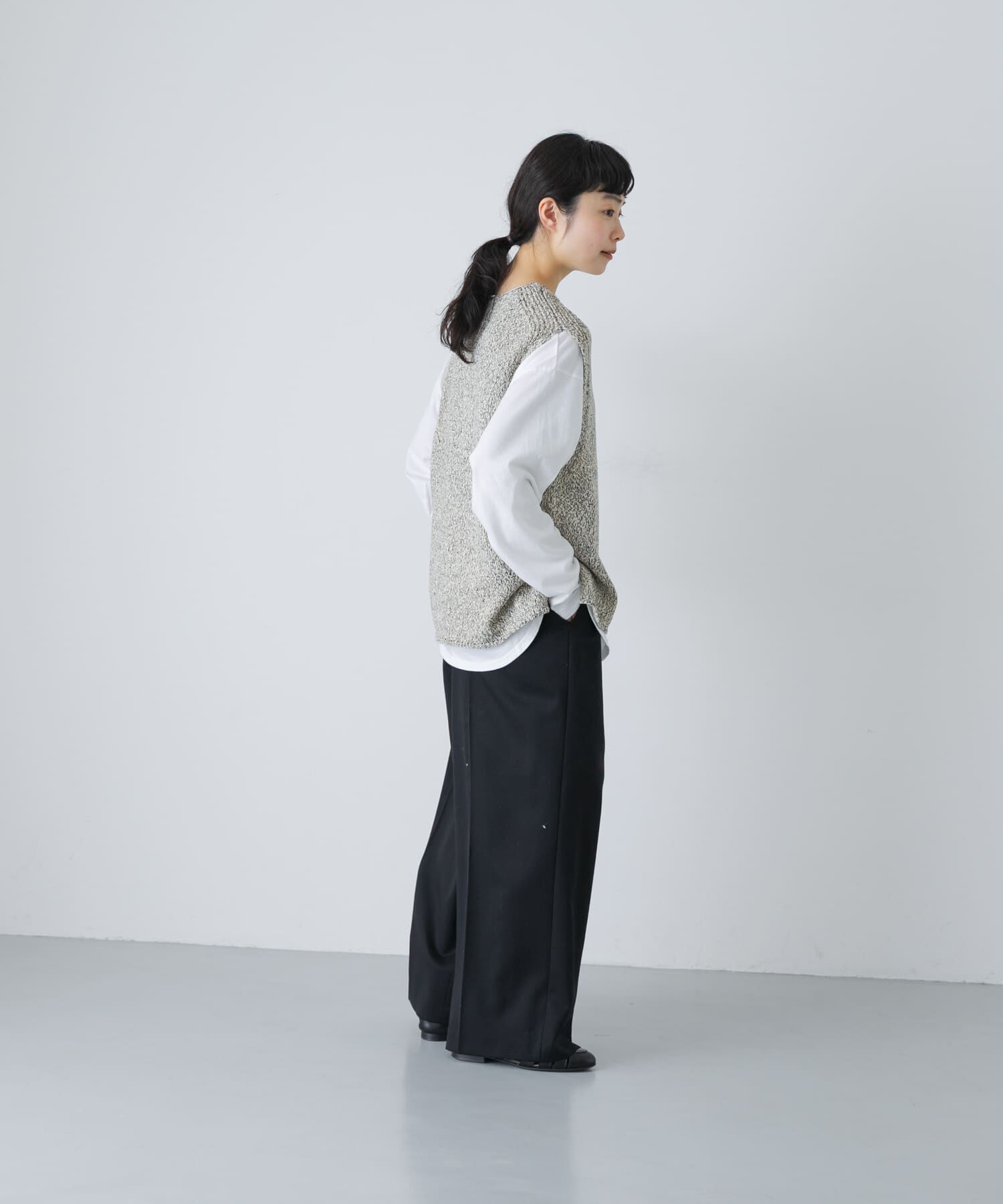 かぐれ「テープヤーンニットベスト」|ベスト・ジレ|