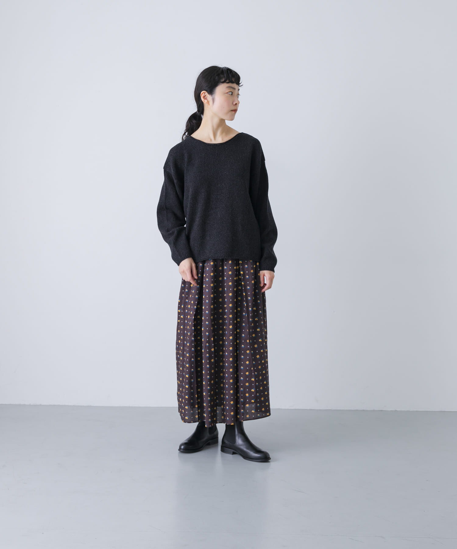 かぐれ「テープヤーンボートネックニット」|ニット・セーター|