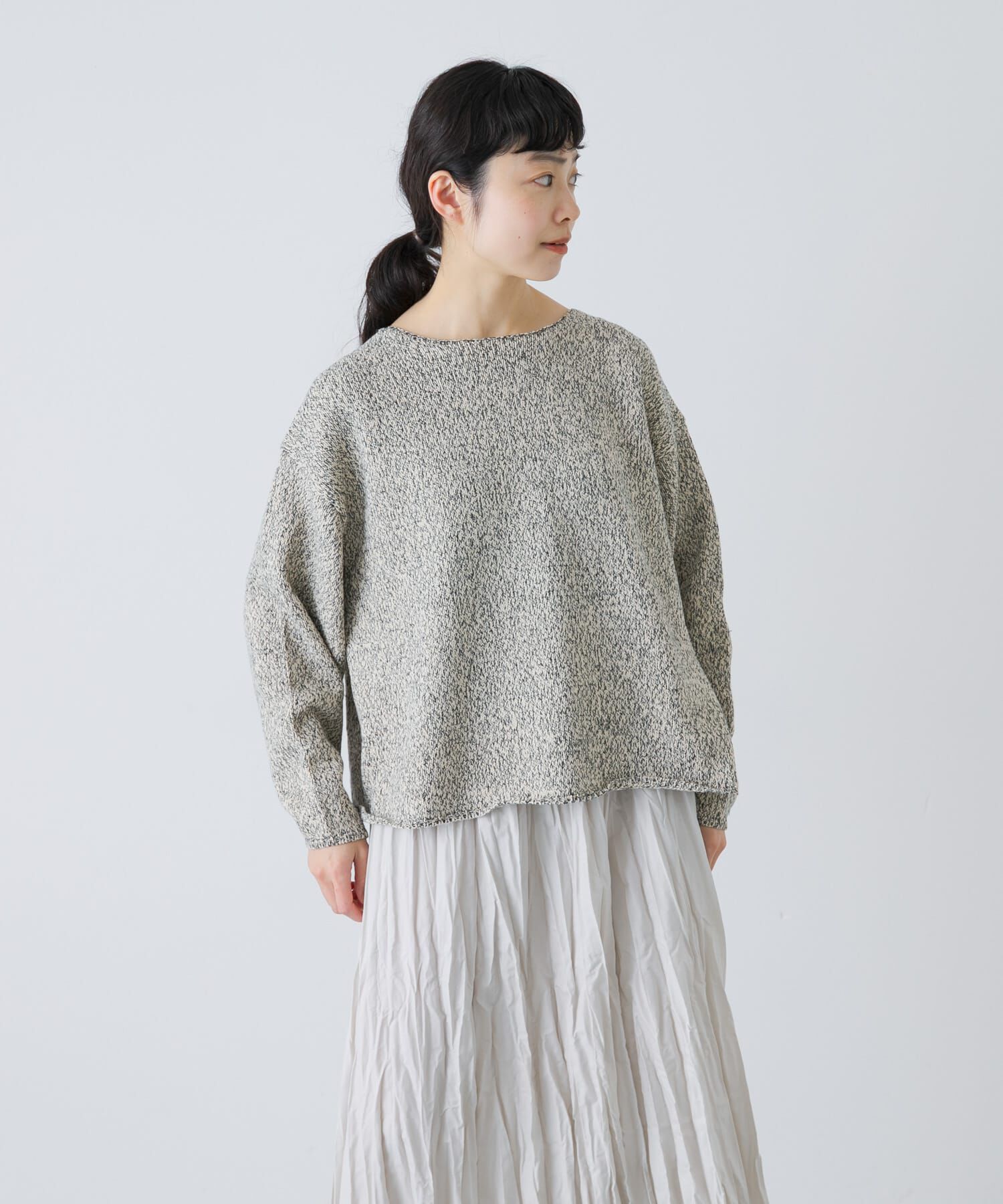 かぐれ「テープヤーンボートネックニット」|ニット・セーター|