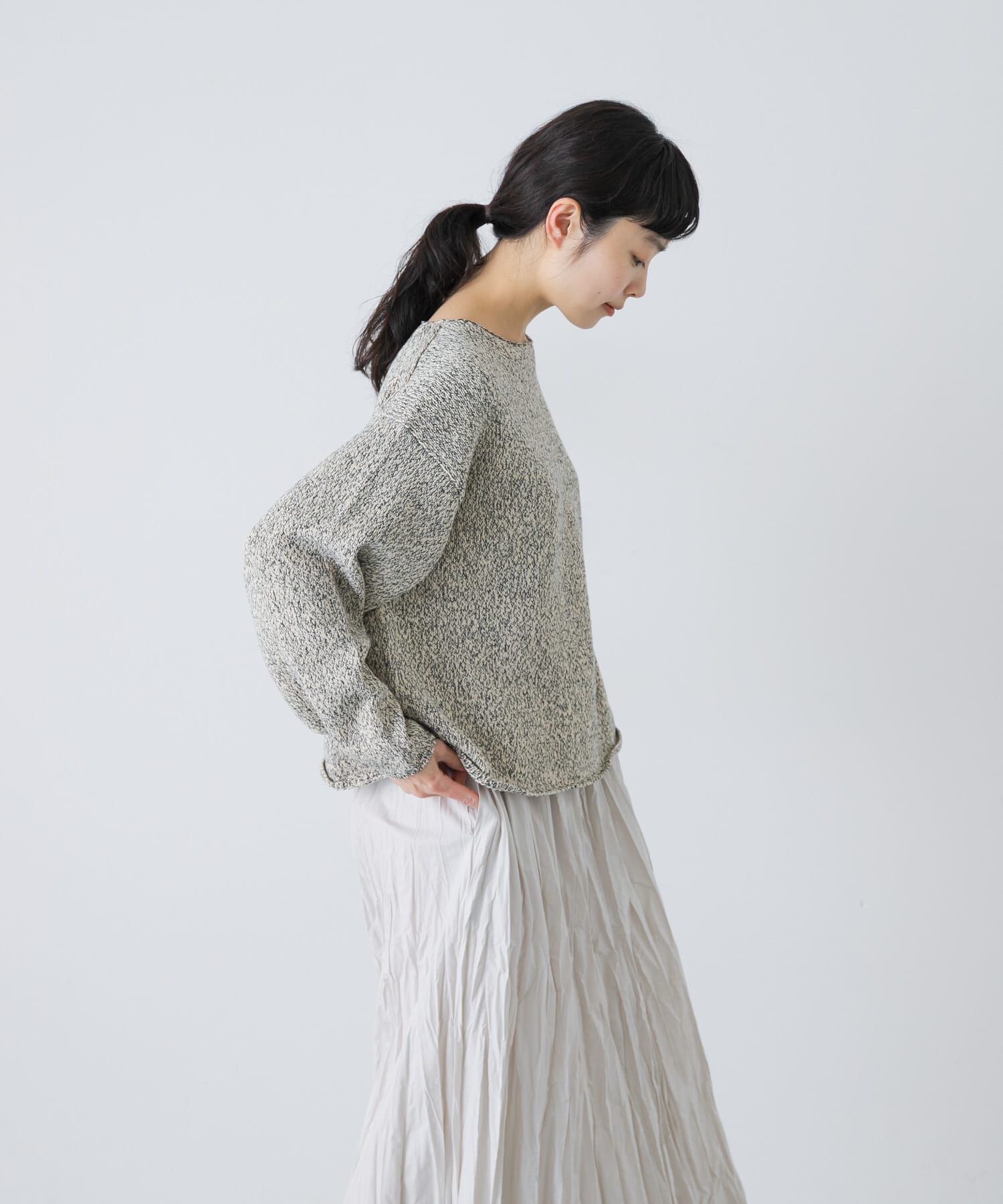 かぐれ「テープヤーンボートネックニット」|ニット・セーター|