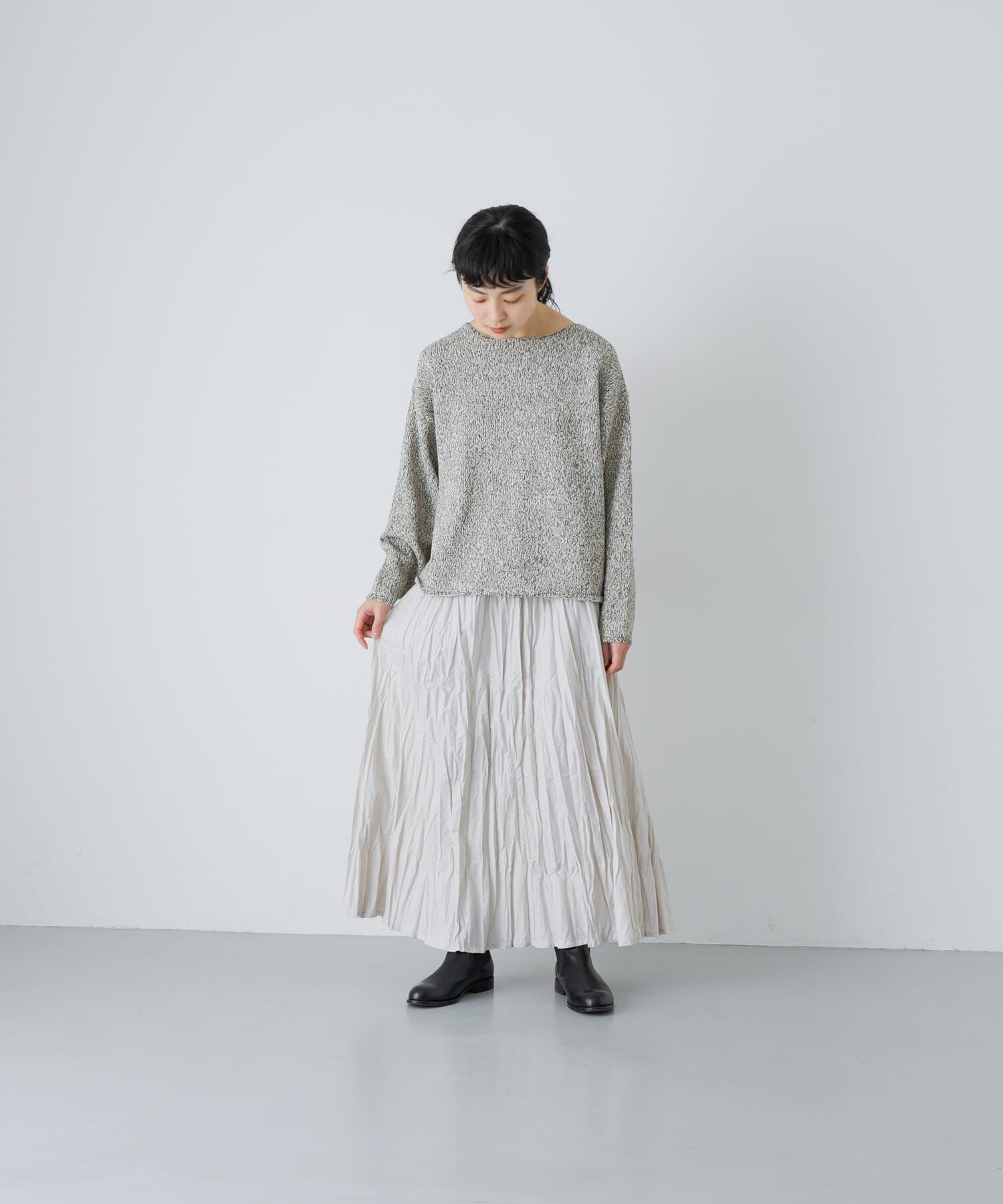 かぐれ「テープヤーンボートネックニット」|ニット・セーター|