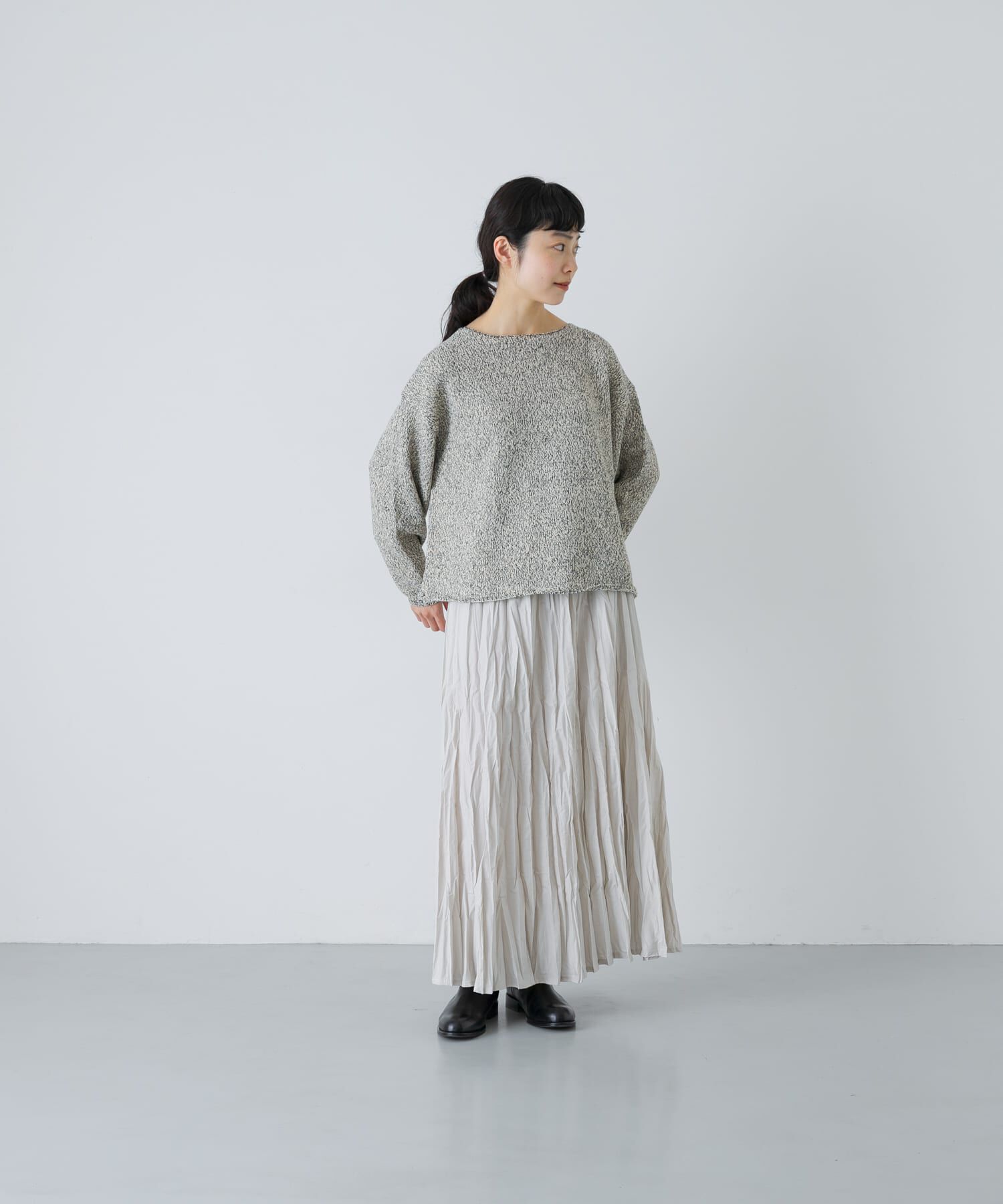 かぐれ「テープヤーンボートネックニット」|ニット・セーター|