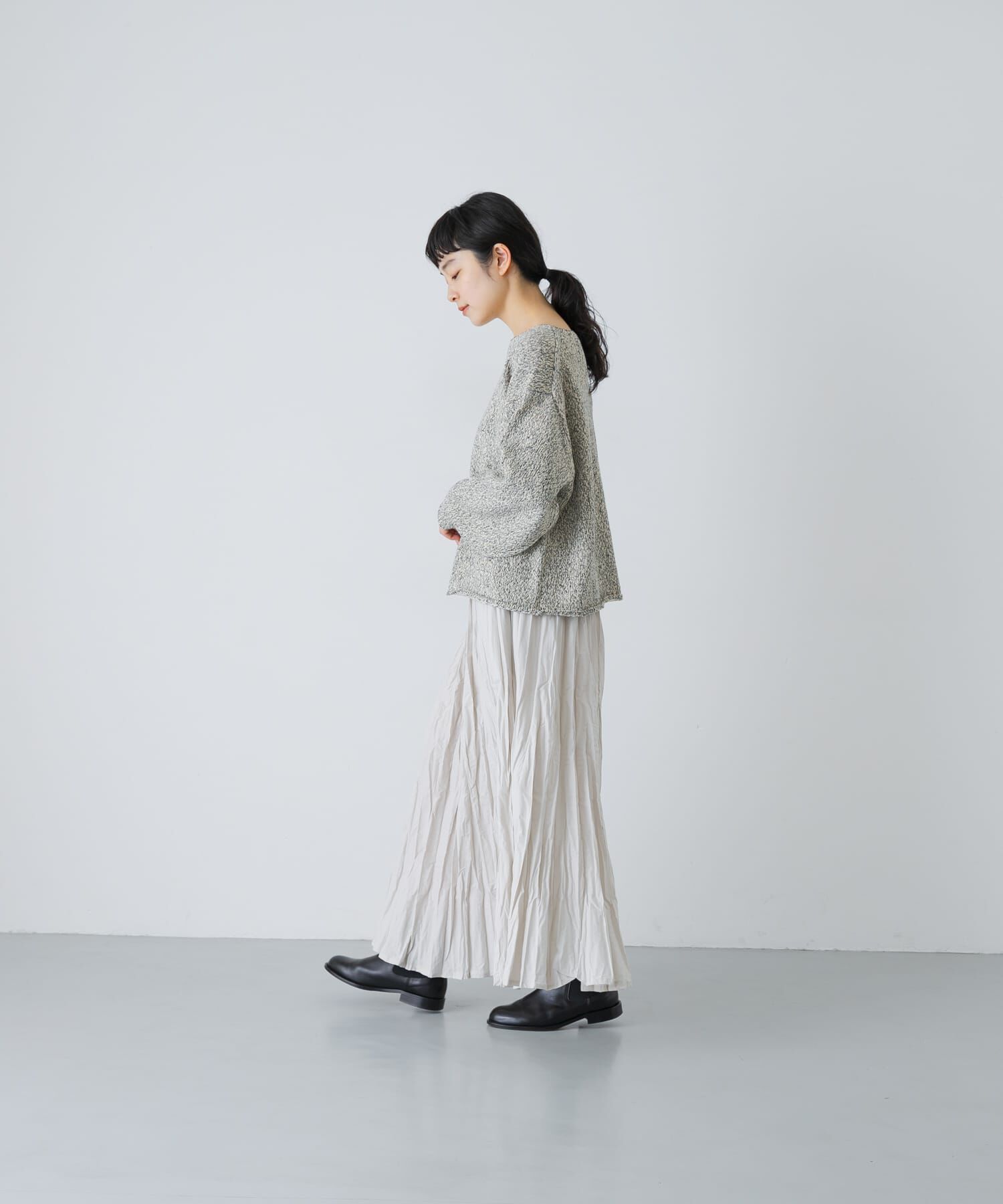 かぐれ「テープヤーンボートネックニット」|ニット・セーター|