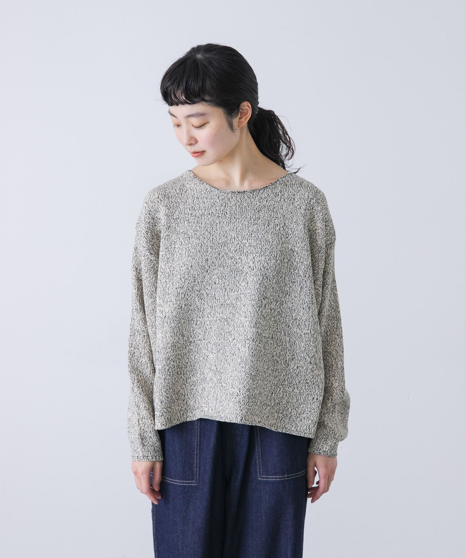 かぐれ「テープヤーンボートネックニット」|ニット・セーター|